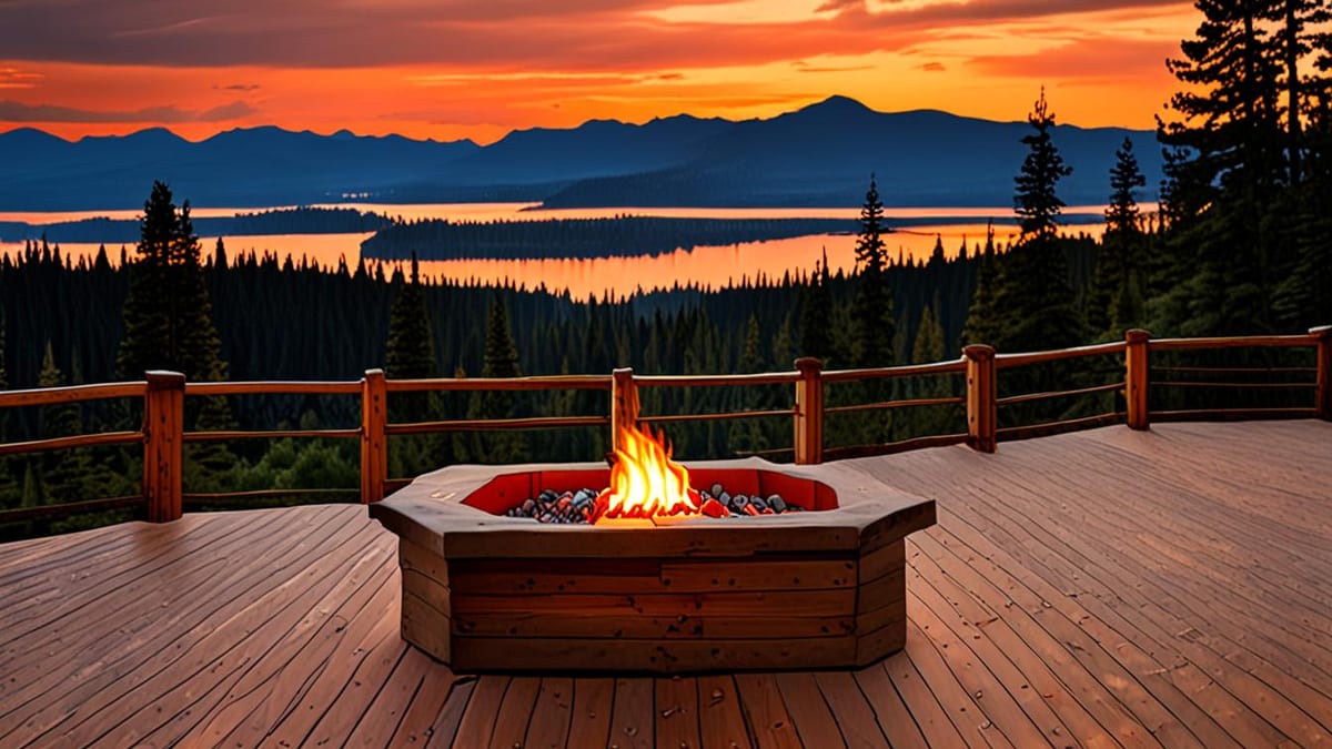 lodge breaks with fire pits