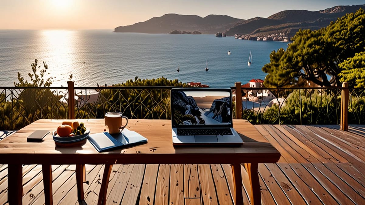 working remotely from a villa